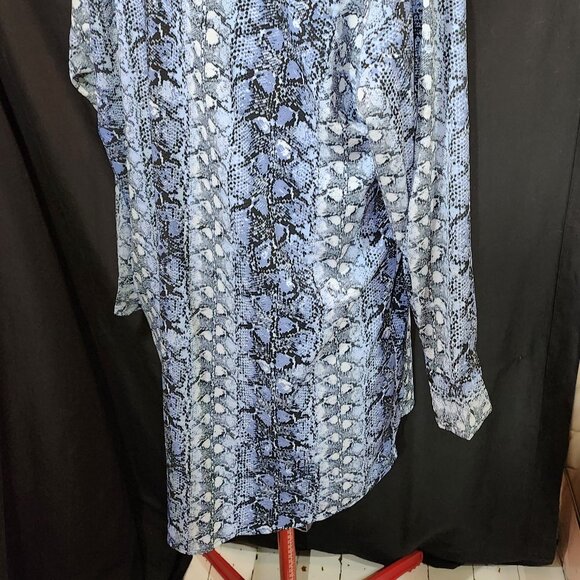 *Now with Tie/Beaded belt*  H&M Shirt-dress Blue Snakeskin Print - Picture 9 of 11